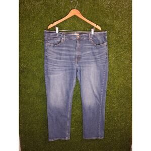 Levi Strauss Signature Mens Straight Fit Jeans 44x32 The Biz Blue Premium Flex